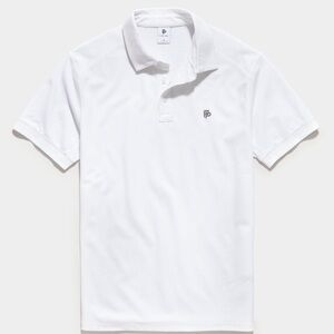 NWT Flint Park Men's Short Sleeve Match Polo in White Large Tennis Casual Preppy